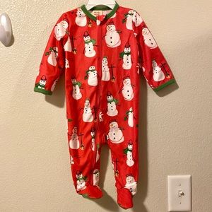 NWT Munki Munki Snowman Christmas Footed Pajamas